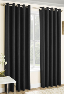 Vogue Eyelet, Black - Ready Made Curtains